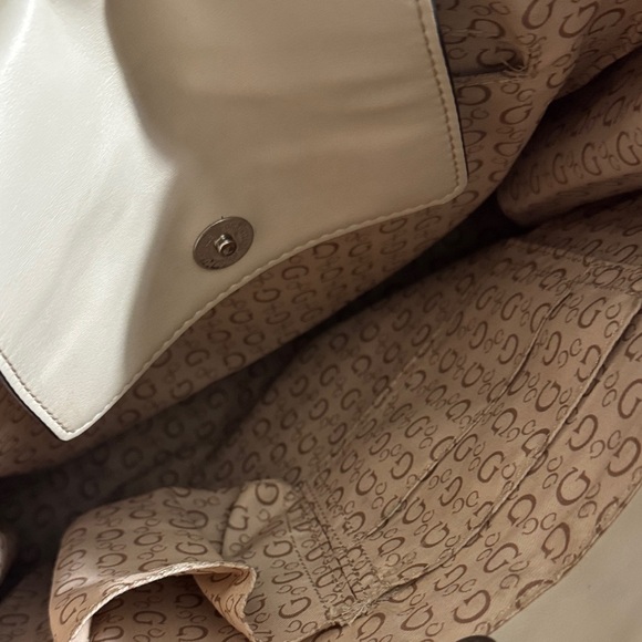 GUESS Monogrammed Black and Cream Tote - Picture 3 of 4